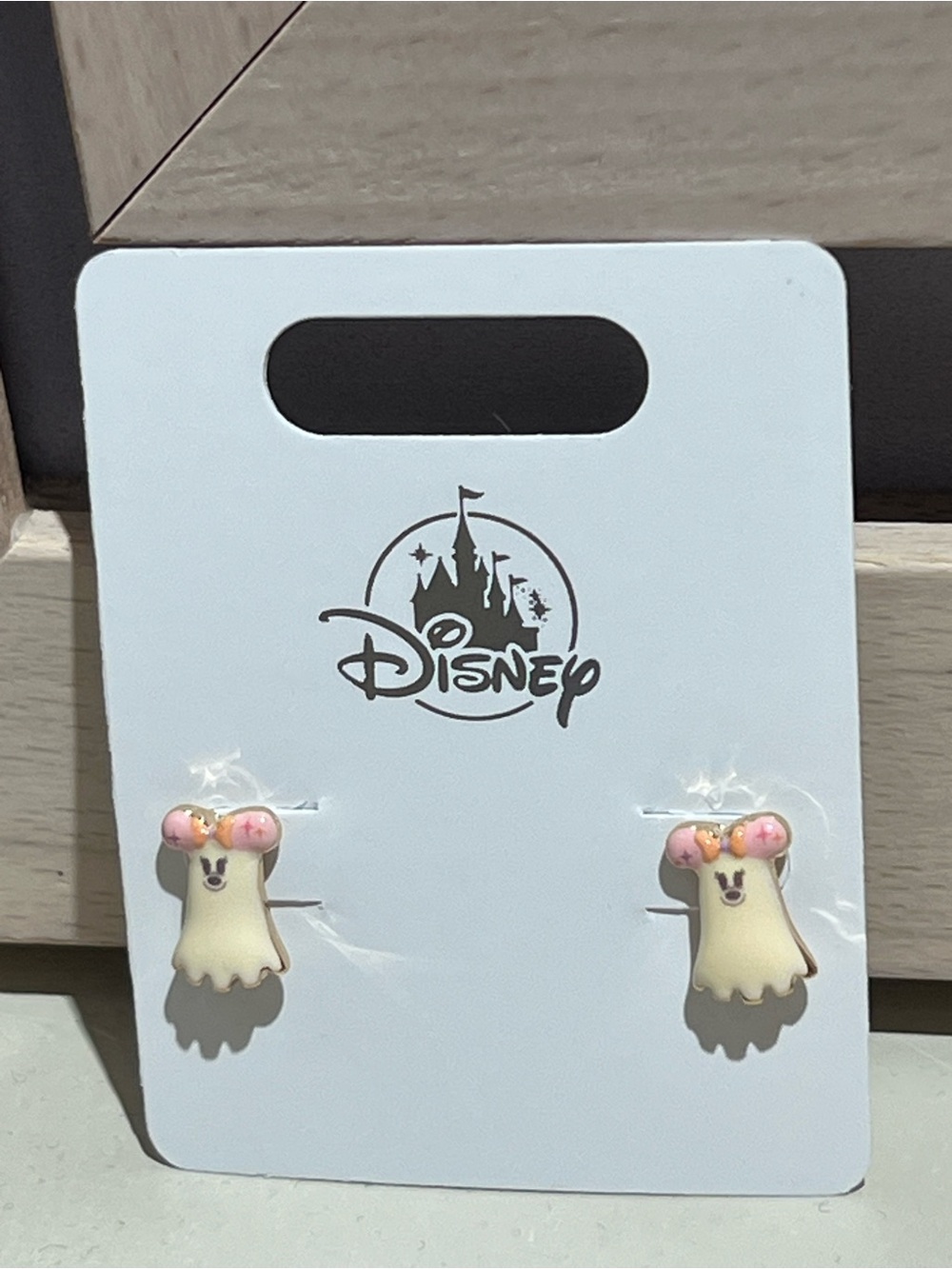 2026 Disney Parks Halloween Ghost Minnie Mouse Stud Earrings New